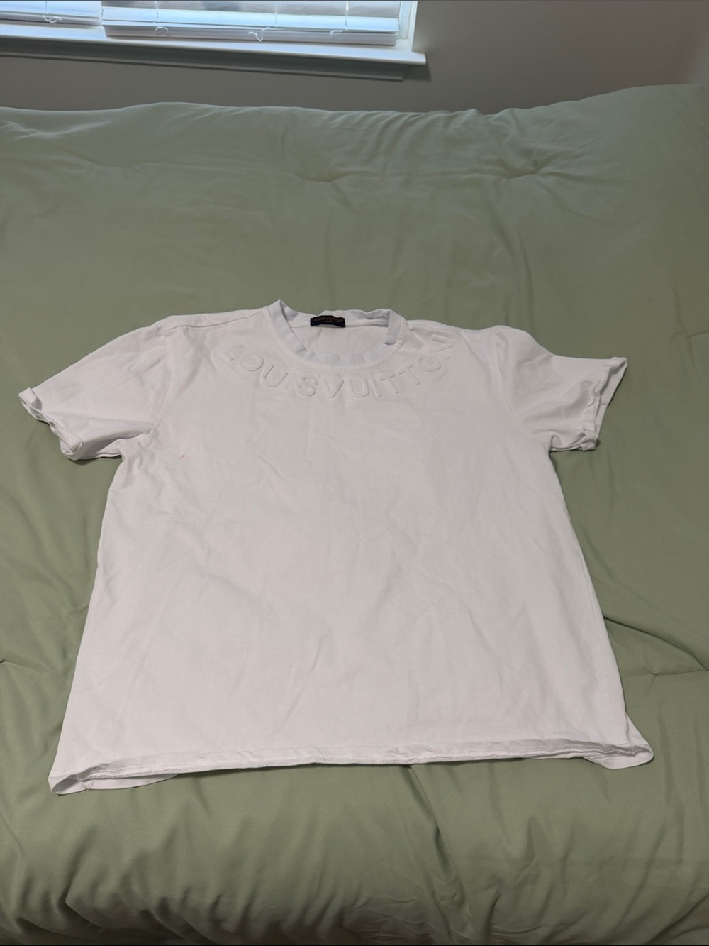 Louis Vuitton White Embossed Crewneck T-Shirt